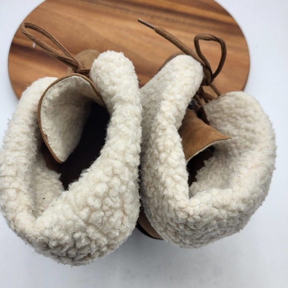 ROUTE 66 LAMBS WOOL LOOK WEDGE ANKLE BOOT BROWN FAUX SUEDE SIZE WOMENS 6 - Picture 10 of 10